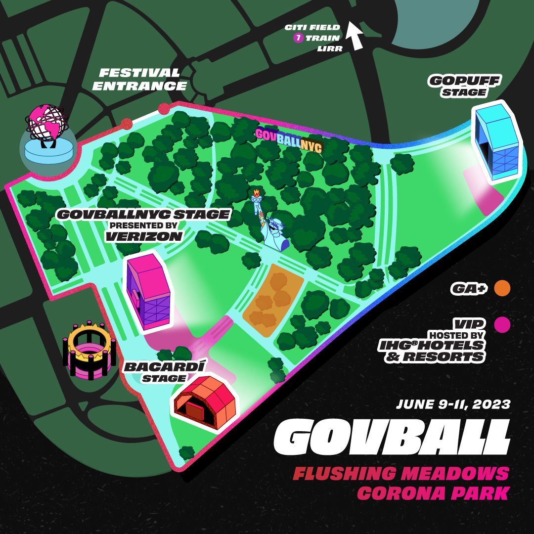 Where is the entrance to the festival? Governors Ball